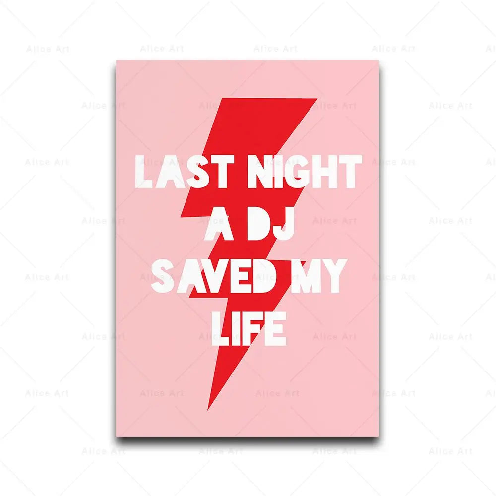 Disco Lyrics Wall Art