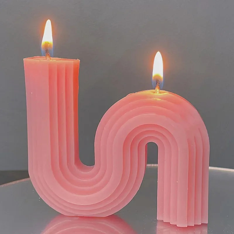 Geometric S Shaped Candle