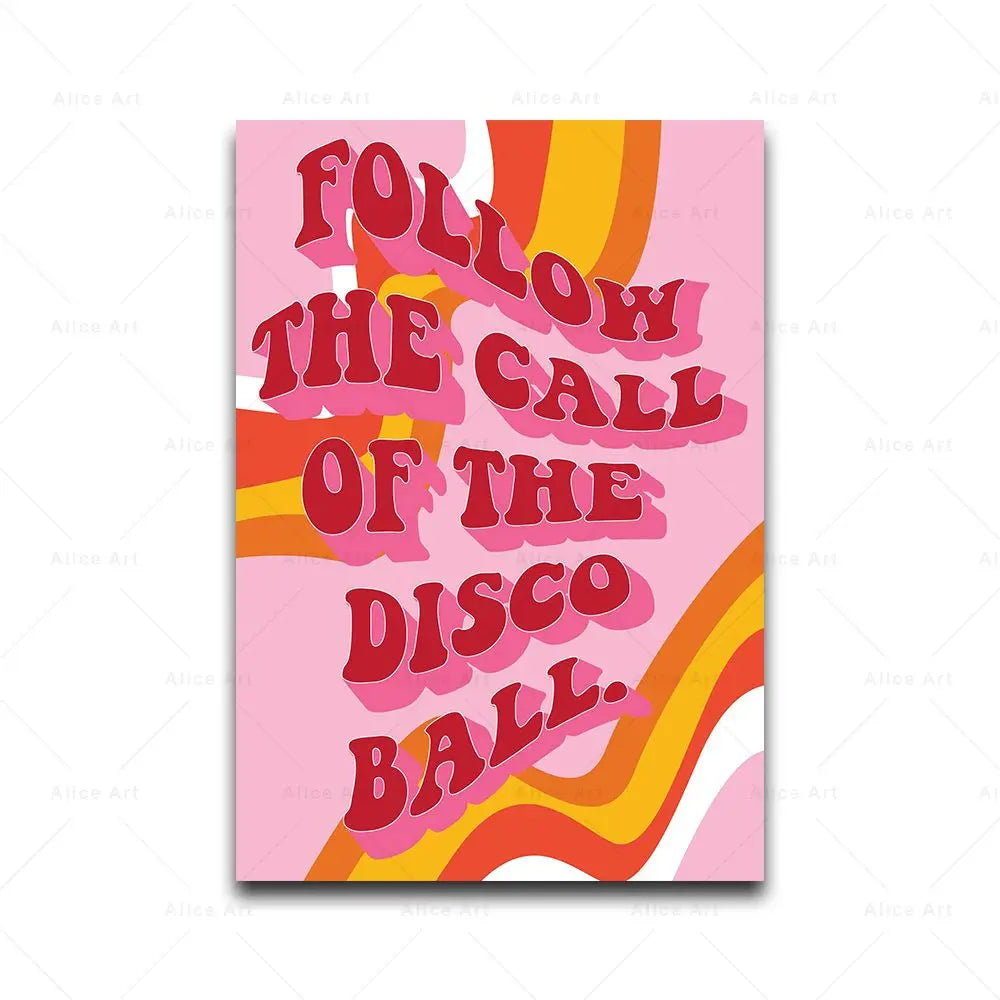 Disco Lyrics Wall Art