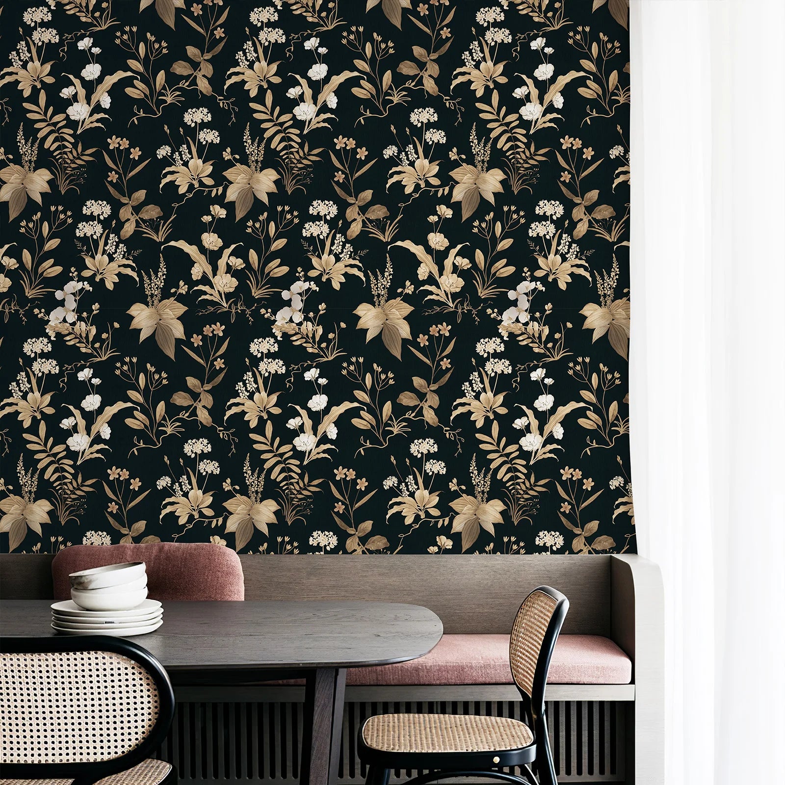 Retro Floral Wall Sticker