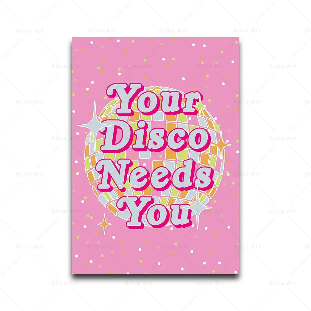Disco Lyrics Wall Art
